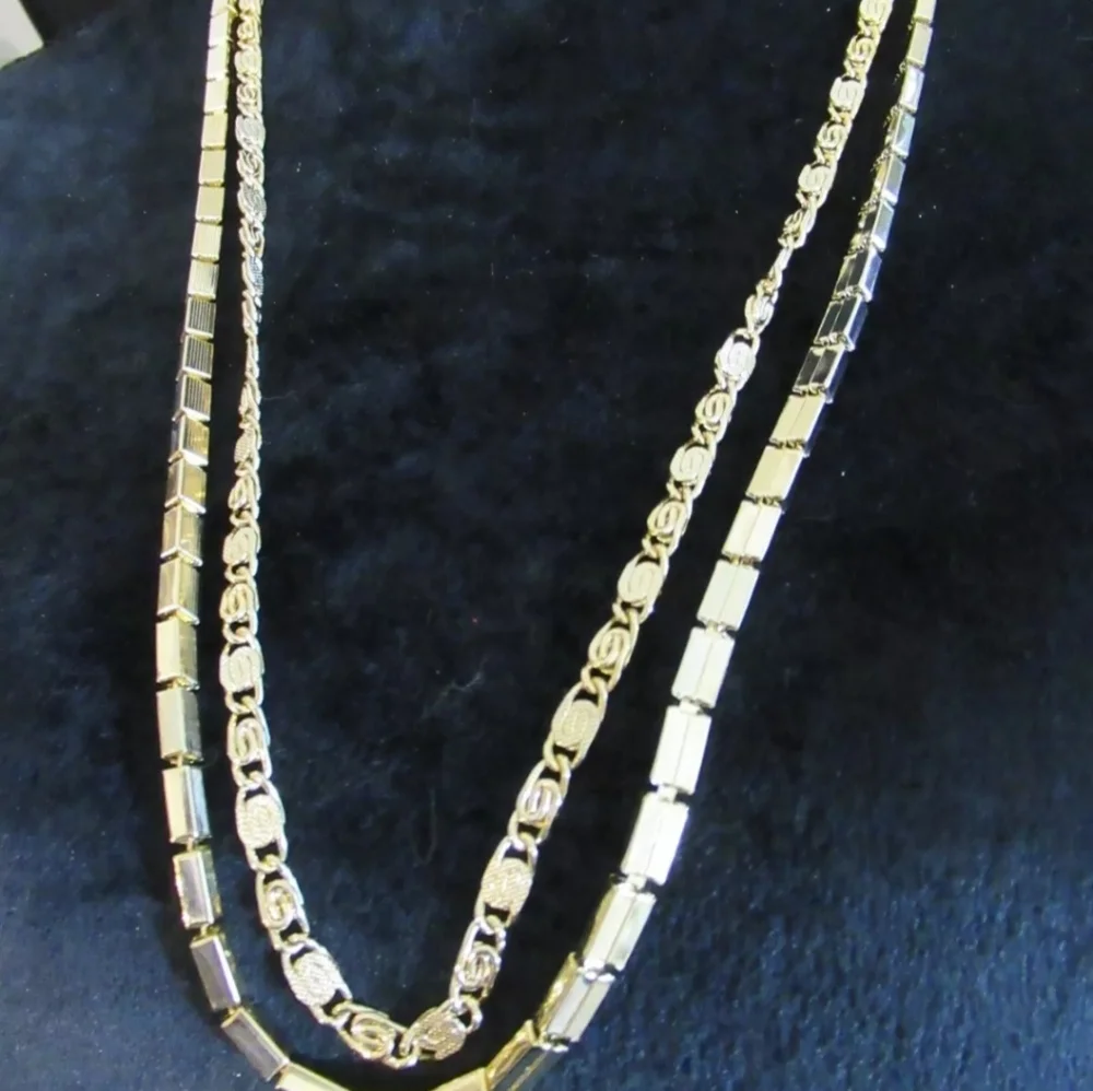 Vintage Coro Goldtone Chain Multi Strand Necklace NWT NOS 28